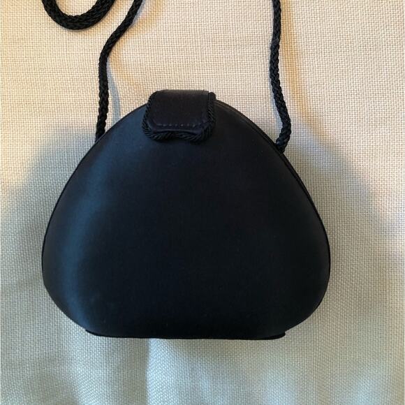 Vintage Black Satin Mini Evening Crossbody Bag - Picture 5 of 9